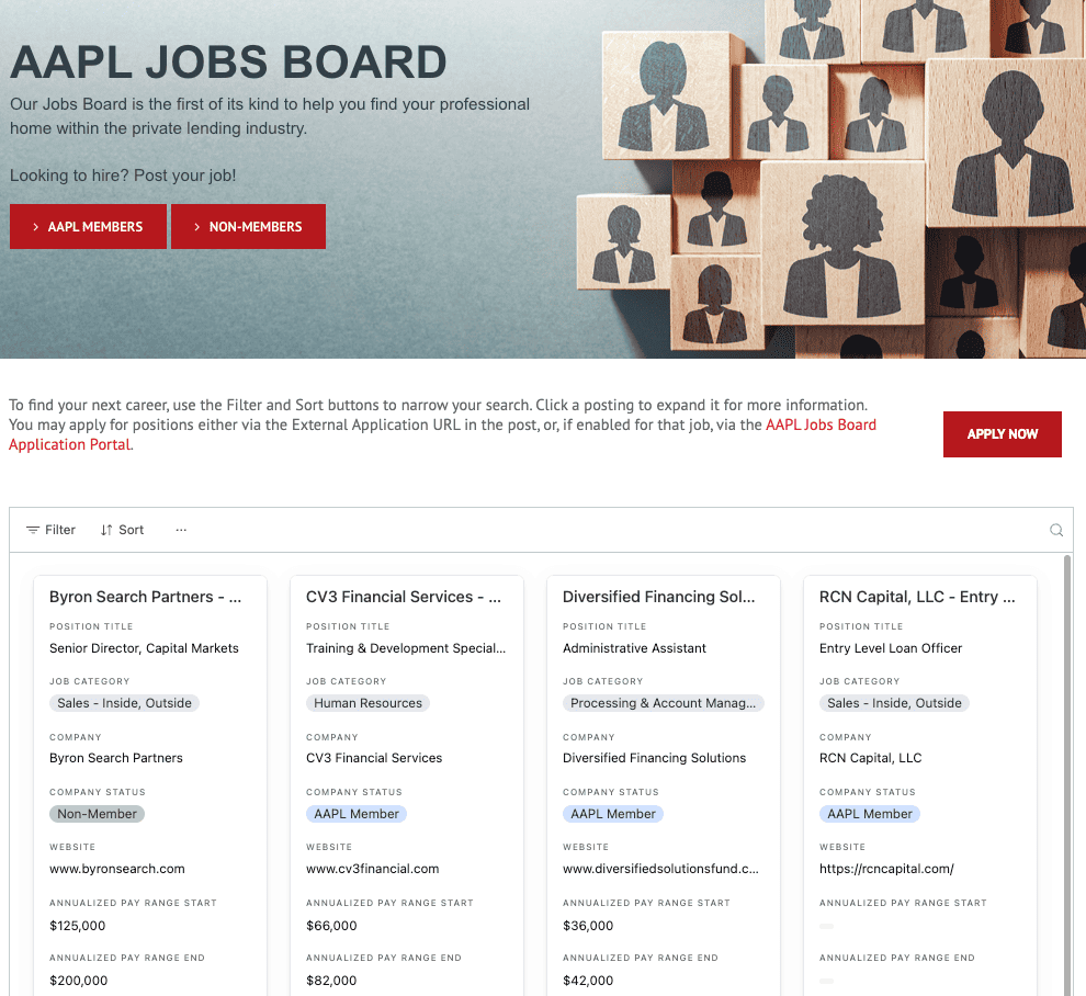 screenshot of AAPL jobs board